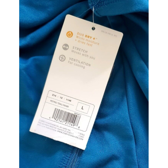 NWT Champion Woman's Teal Blue Zip up Athletic Jacket Long Sleeve Athletic Top L - Picture 5 of 7